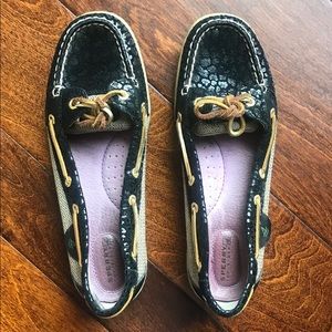 Sperry cheetah print boat shoes